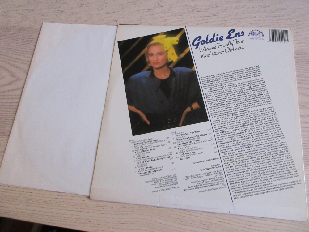 GOLDIE ENS, WELCOME FRIENDLY FACES, KAREL VÁGNER ORCHESTRA, LP