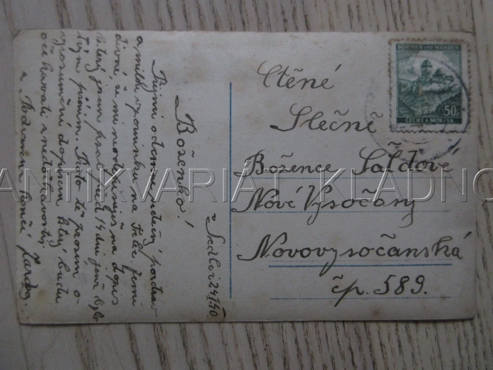 PORTRÉT, ŠÁTEK, ŽENA, POHLEDNICE 1845