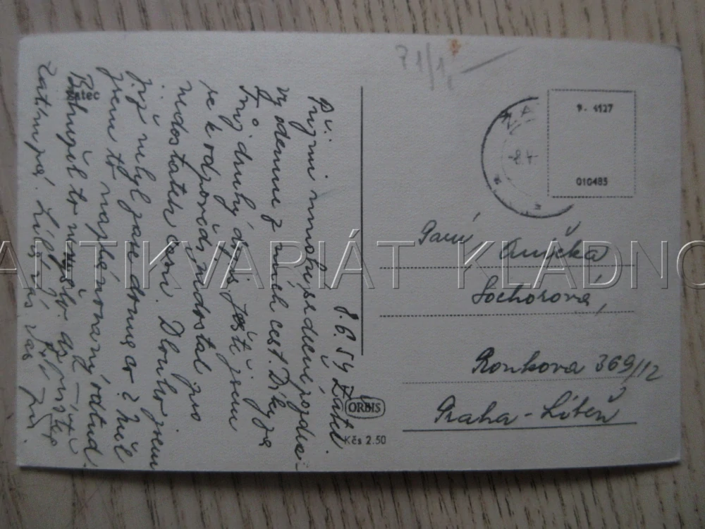 ŽATEC, CELKOVÝ POHLED NA MĚSTO, OKRES LOUNY, POHLEDNICE 1877