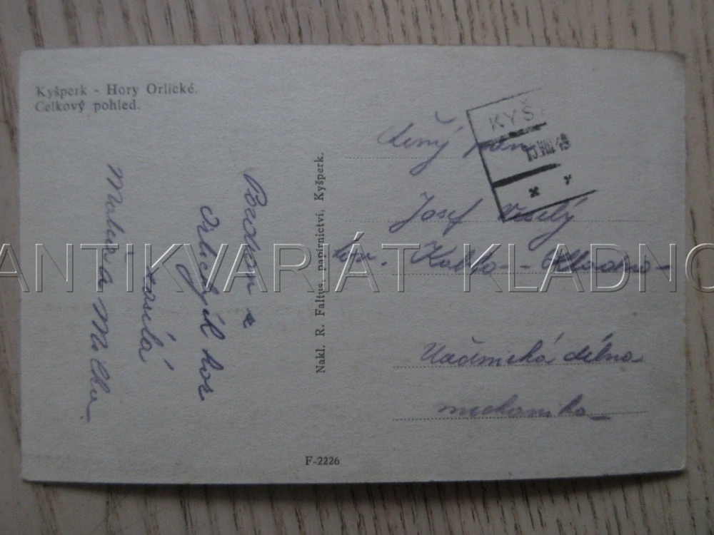 KYŠPERK, HORY ORLICKÉ, CELKOVÝ POHLED, OKRES ÚSTÍ NAD ORLICÍ, POHLEDNICE 1879