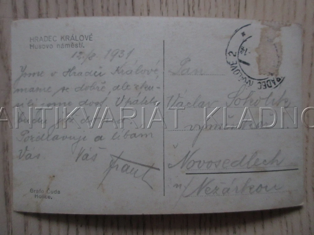 HRADEC KRÁLOVÉ, HUSOVO NÁMĚSTÍ, SOCHA T. G. MASARYKA, OKRES HRADEC KRÁLOVÉ, POHLEDNICE 1901