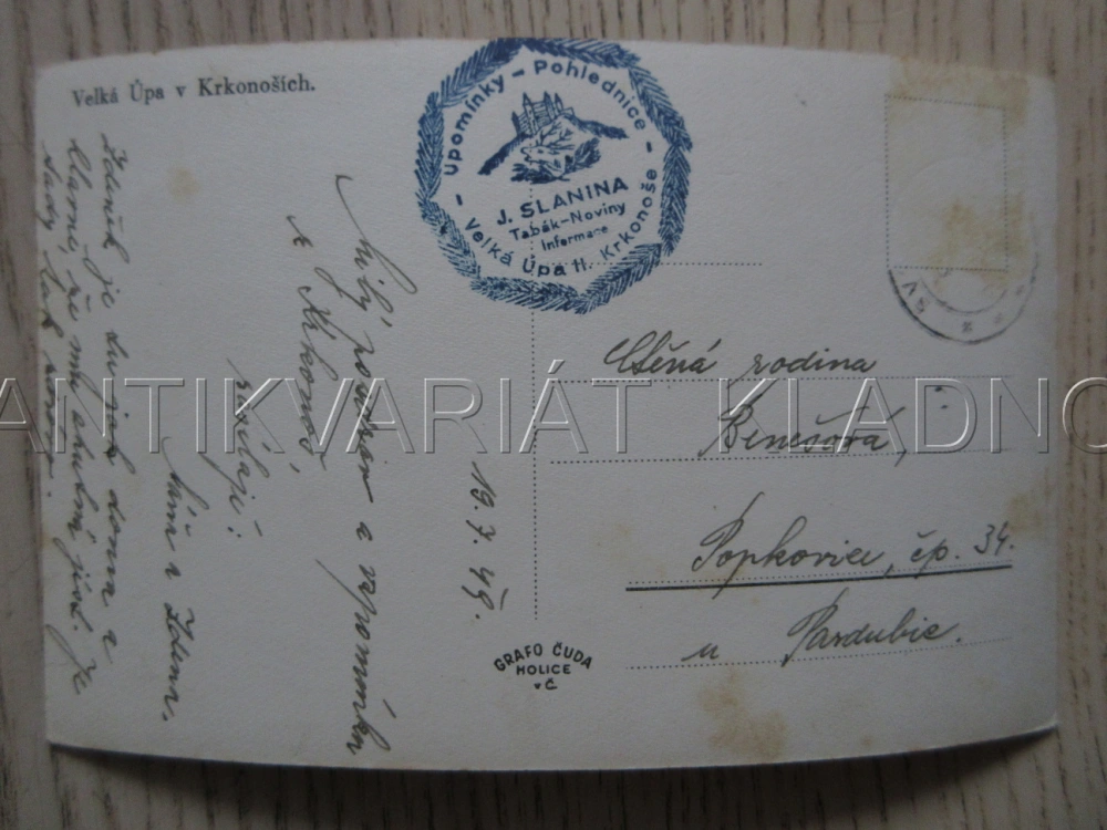 VELKÁ ÚPA V KRKONOŠÍCH, CELKOVÝ POHLED, CHATA, OKRES TRUTNOV, POHLEDNICE 1905