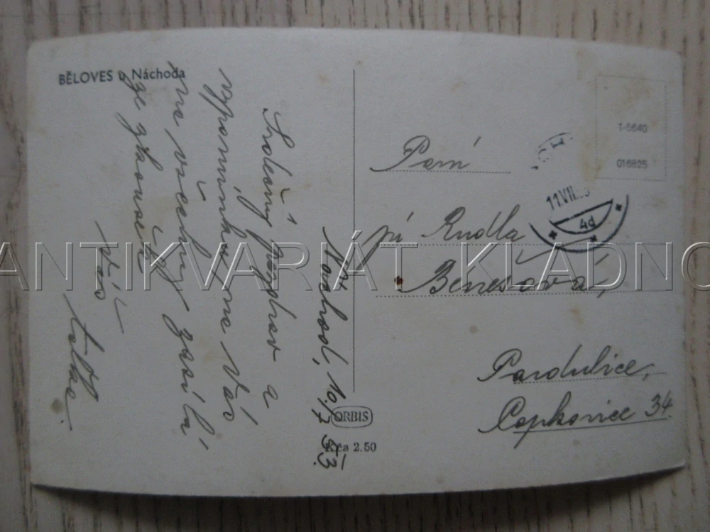 BĚLOVES U NÁCHODA, CELKOVÝ POHLED NA MĚSTO, OKRES NÁCHOD, POHLEDNICE 1908