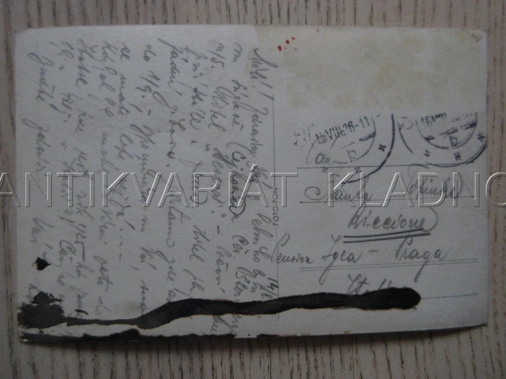 ČESKÝ ŠTERNBERK, POLNÍ CESTA, VÝHLED NA HRAD, OKRES OLOMOUC, POHLEDNICE 1919
