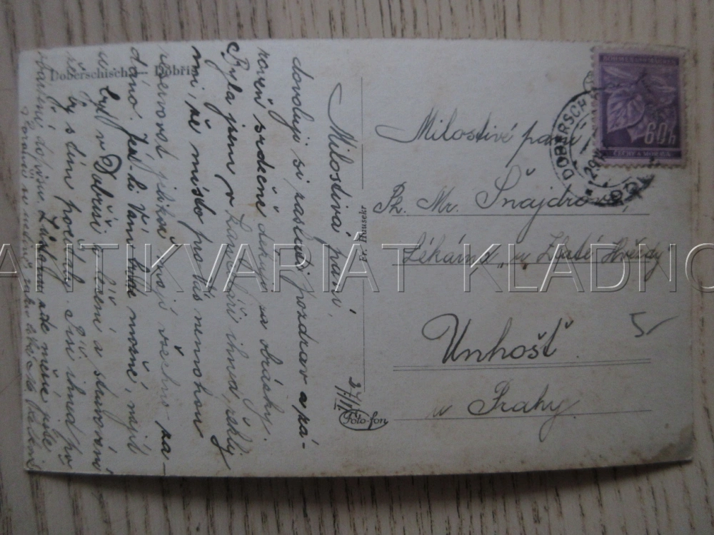 DOBŘÍŠ, POHLED NA SANATORIUM, OKRES PŘÍBRAM, POHLEDNICE 1924