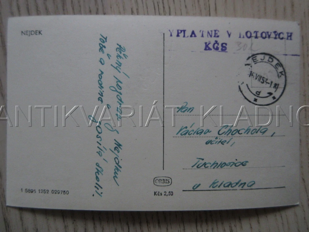 NEJDEK, POHLED NA RYBNÍK, OKRES KARLOVY VARY, POHLEDNICE 1926