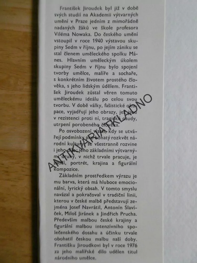 FRANTIŠEK JIROUDEK, ČESTMÍR BERKA, VÝTVARNÉ UMĚNÍ