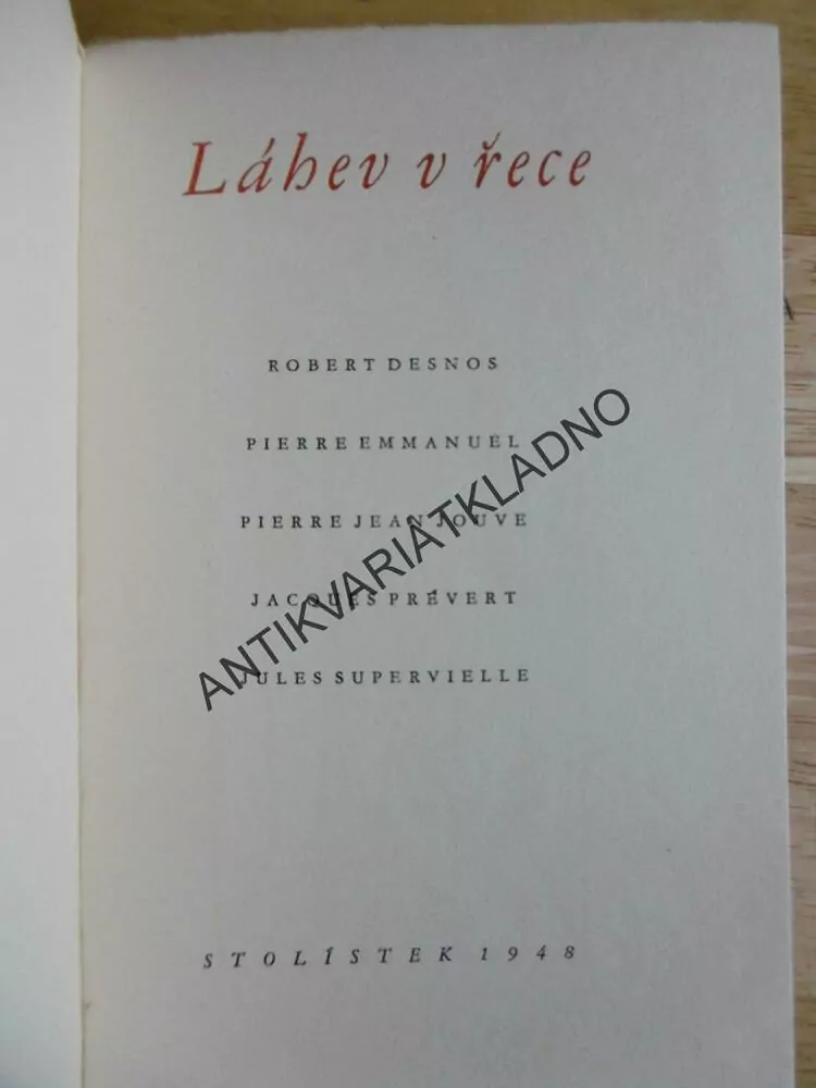 LÁHEV V ŘECE, FRANTIŠEK HRUBÍN- PŘEKLAD, 