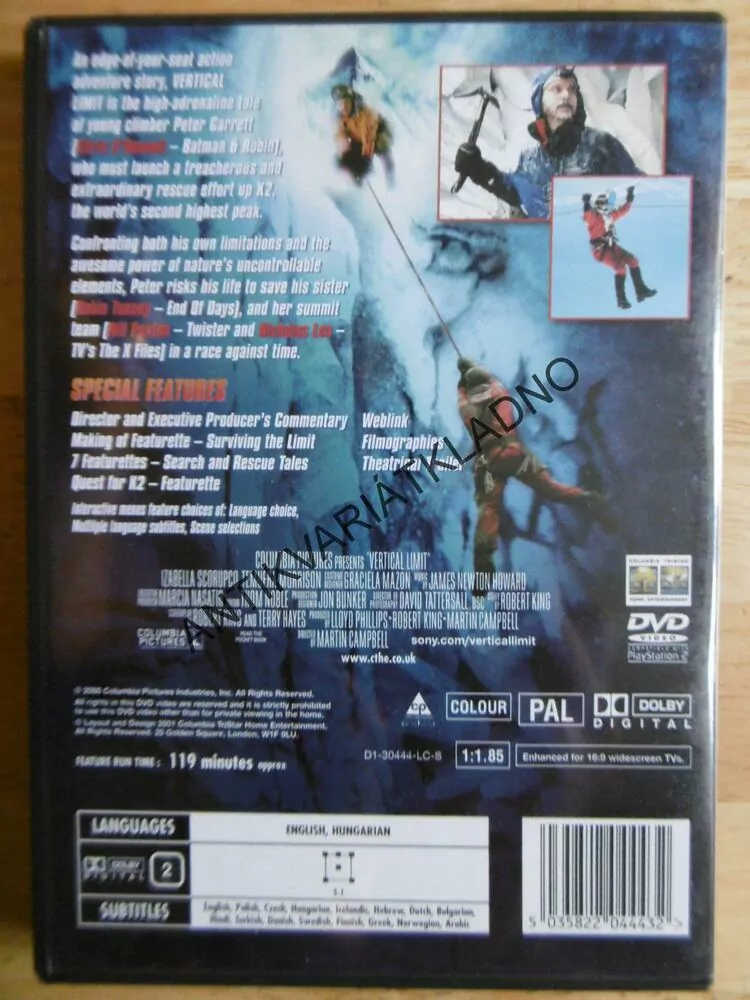 VERTICAL LIMIT, DVD FILM