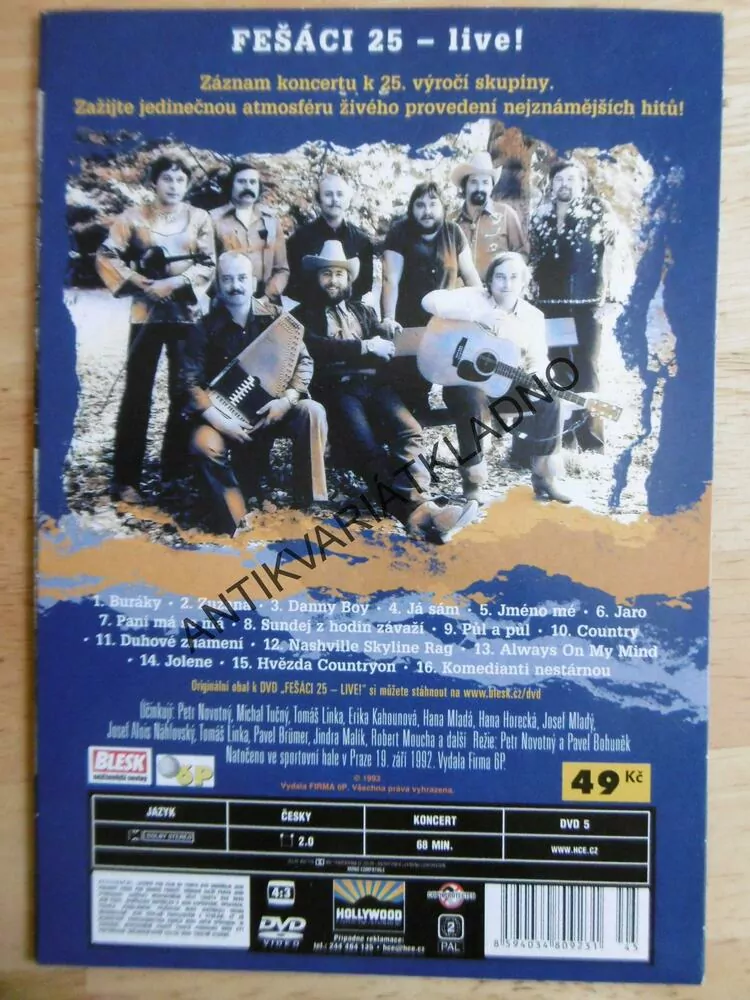 FEŠÁCI 25, LIVE!, DVD HUDBA