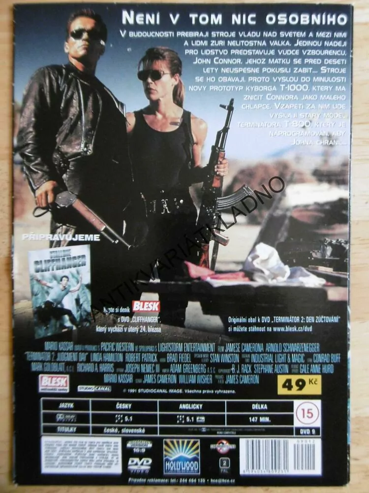TERMINÁTOR 2, DEN ZÚČTOVÁNÍ, SCHWARZENEGGER, DVD FILM