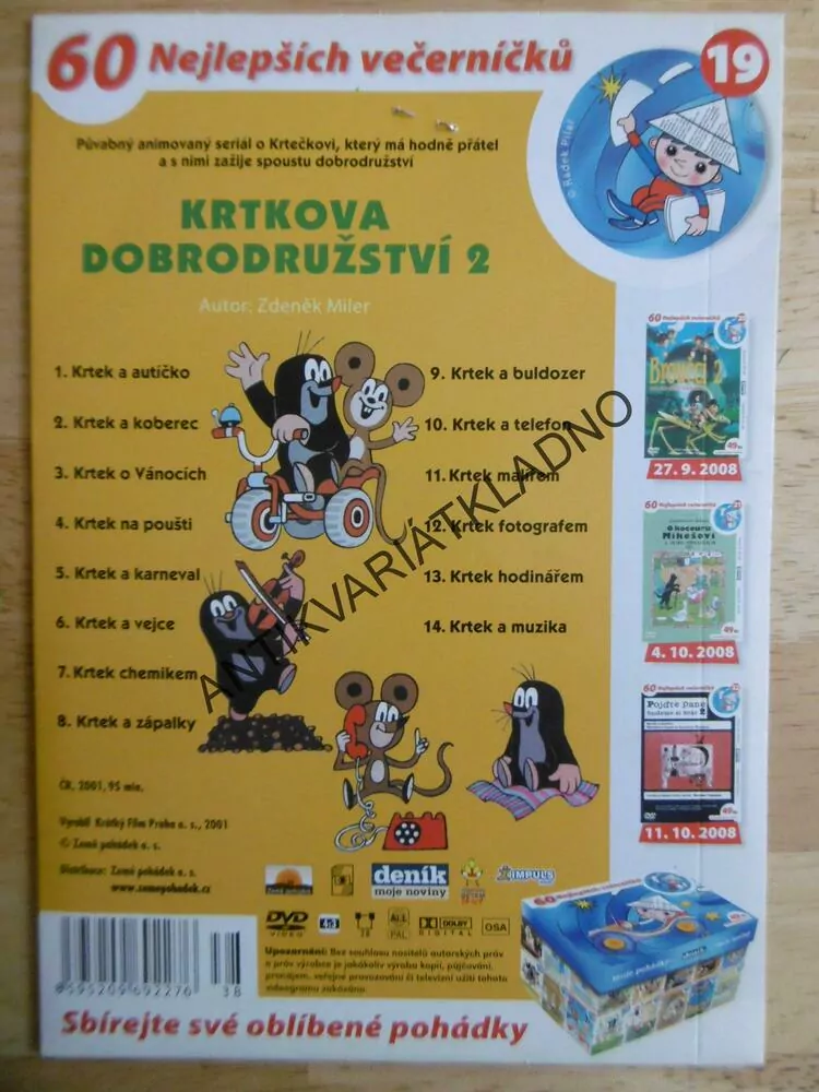 KRTEK- KRTKOVA DOBRODRUŽSTVÍ 2., DVD FILM POHÁDKA