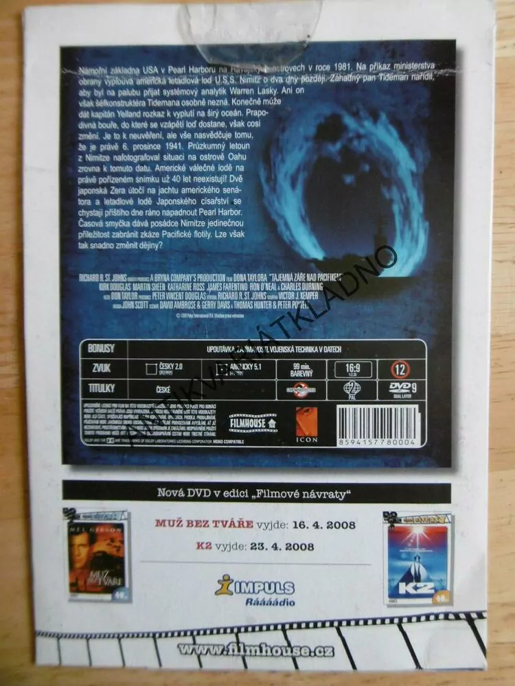 TAJEMNÁ ZÁŘE NA PACIFIKEM, DVD FILM