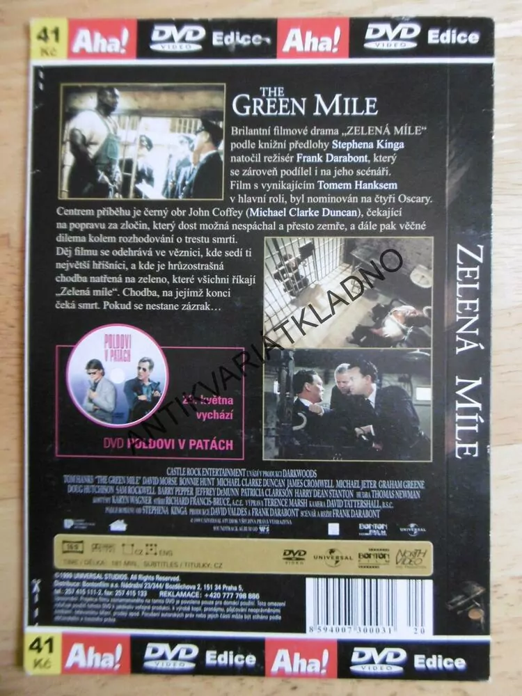 ZELENÁ MÍLE, DVD FILM