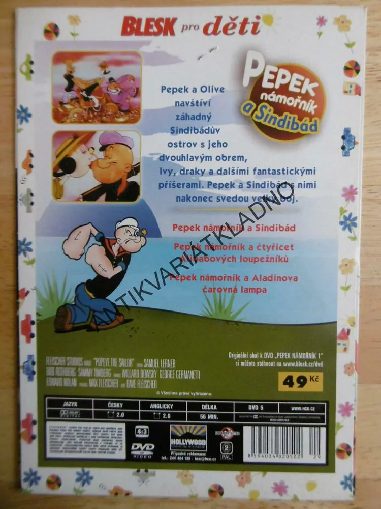 PEPEK NÁMOŘNÍK, 1.,  DVD FILM 