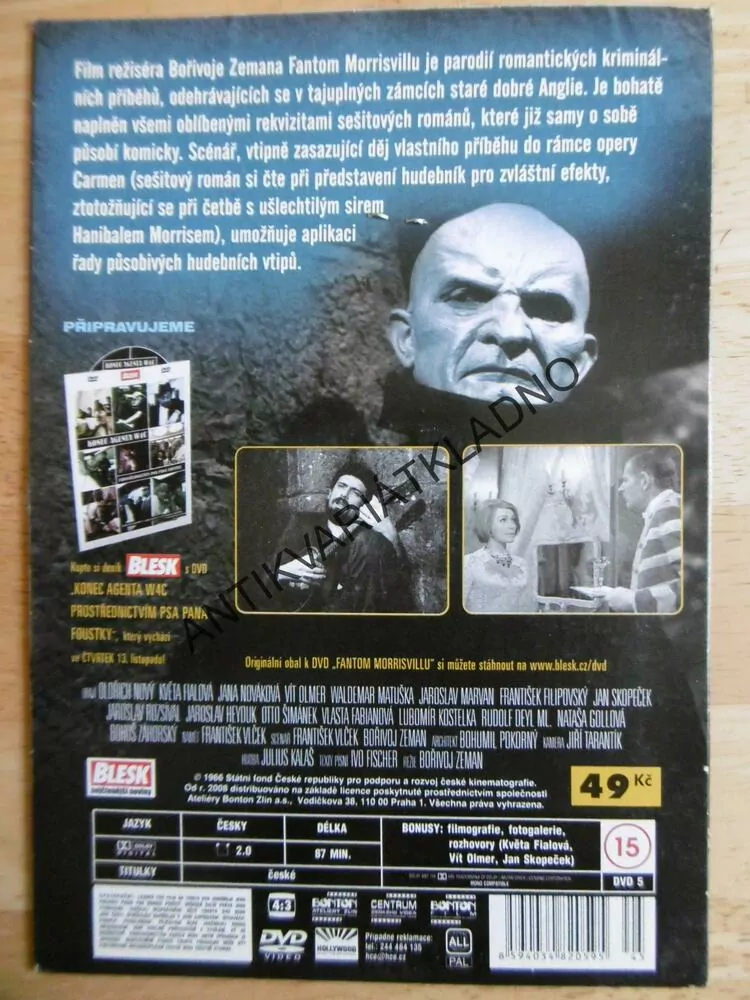 FANTOM MORRISVILLU, DVD FILM