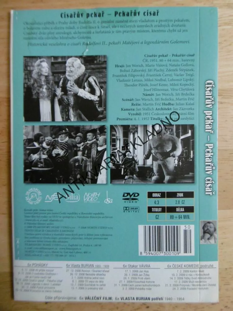 CÍSAŘŮV PEKAŘ, PEKAŘŮV CÍSAŘ, DVD FILM ČR