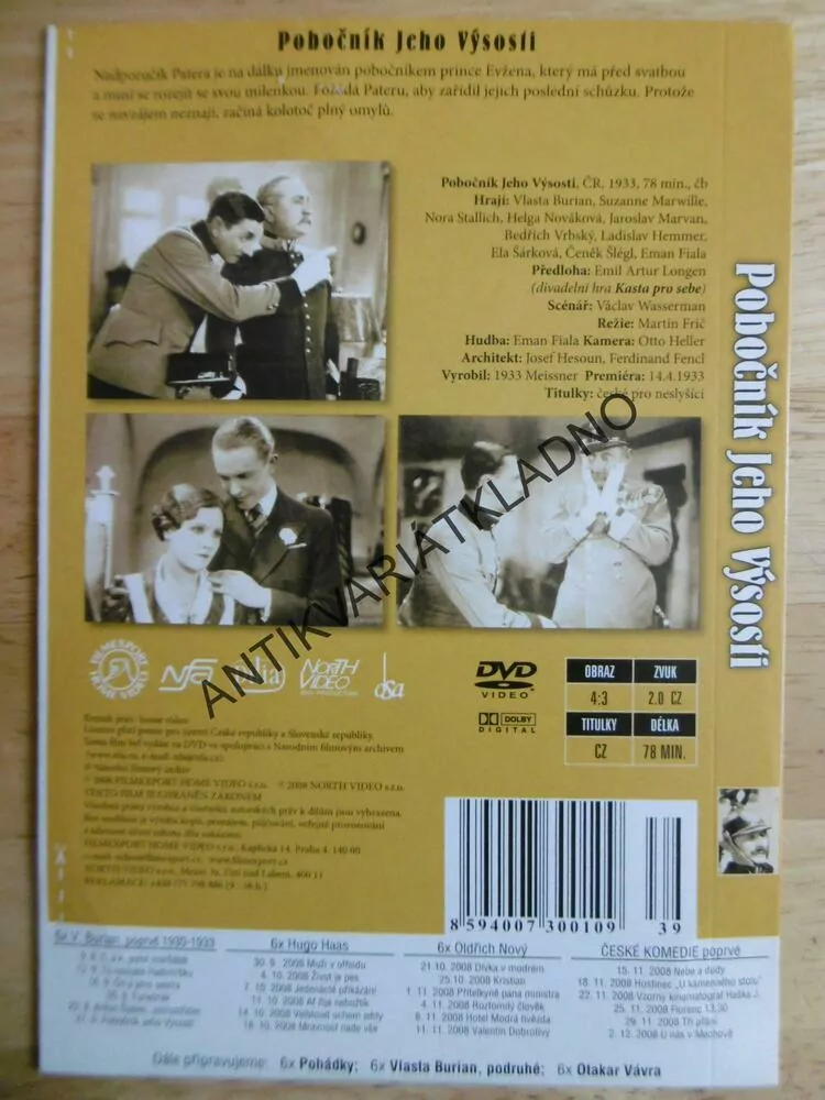 POBOČNÍK JEHO VÝSOSTI, BURIAN, DVD FILM ČR
