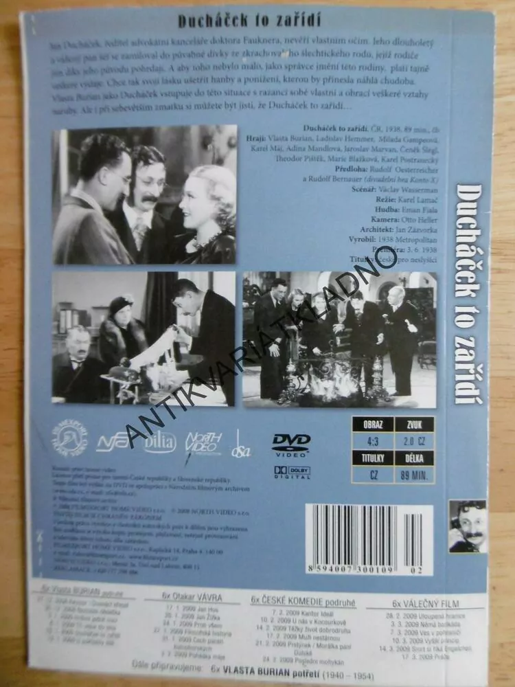 DUCHÁČEK TO ZAŘÍDÍ, VLASTA BURIAN, DVD FILM  ČR