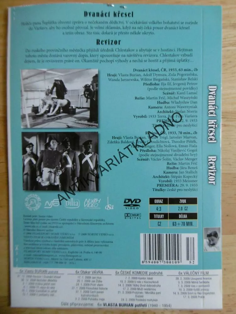 REVIZOR, DVANÁCT KŘESEL, DVD FILM ČR