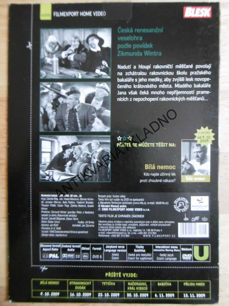 NEZBEDNÝ BAKALÁŘ, DVD FILM  ČR