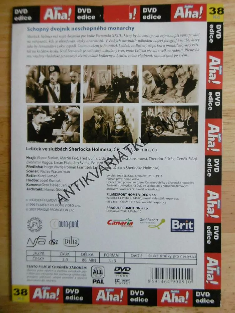 LELÍČEK VE SLUŽBÁCH SHERLOCKA HOLMESE, DVD FILM ČR