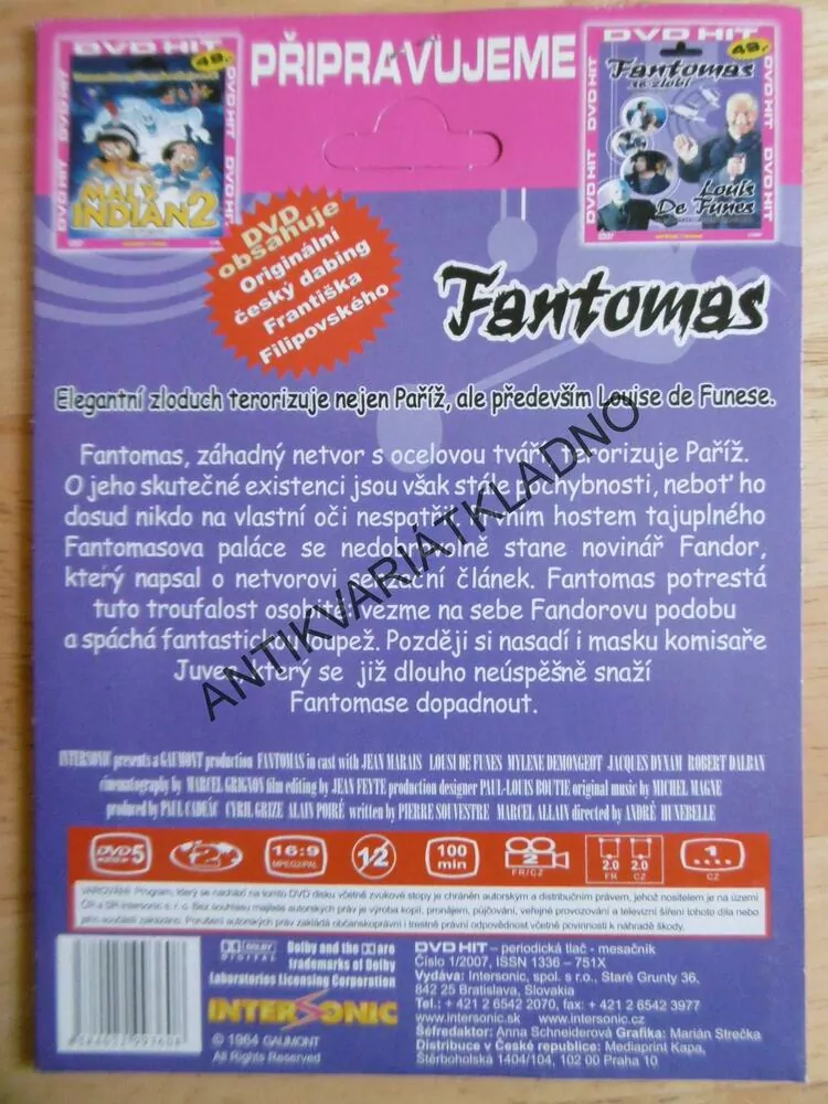 FANTOMAS, DVD FILM 