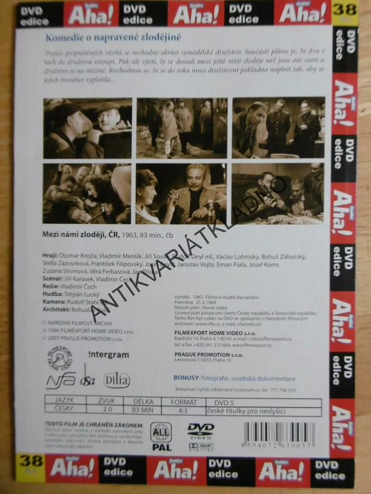 MEZI NÁMI ZLODĚJI, DVD FILM  ČR