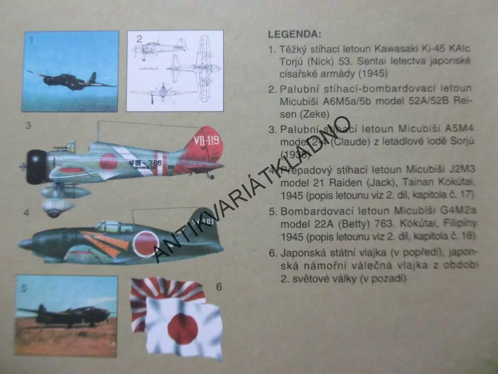 LETADLA 1939-45, 1.DÍL, STÍHACÍ A BOMBARDOVACÍ LETADLA JAPONSKA