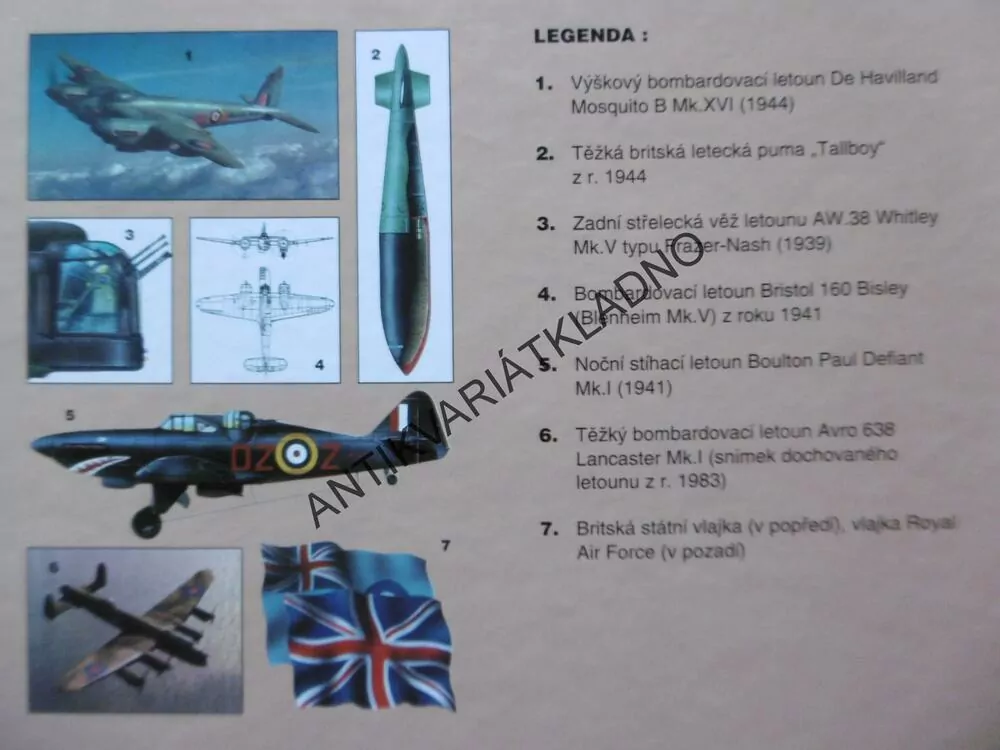 LETADLA 1939-45, 1.DÍL, STÍHACÍ A BOMBARDOVACÍ LETADLA VELKÉ BRITÁNIE, **an