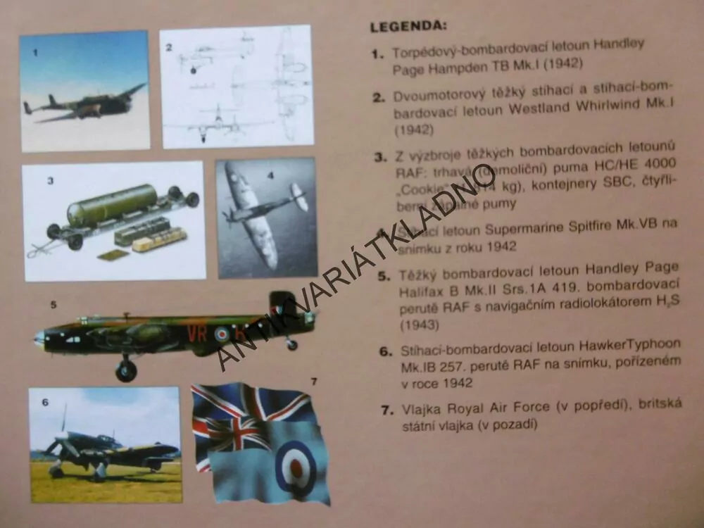 LETADLA 1939-45, 2.DÍL, STÍHACÍ A BOMBARDOVACÍ LETADLA VELKÉ BRITÁNIE