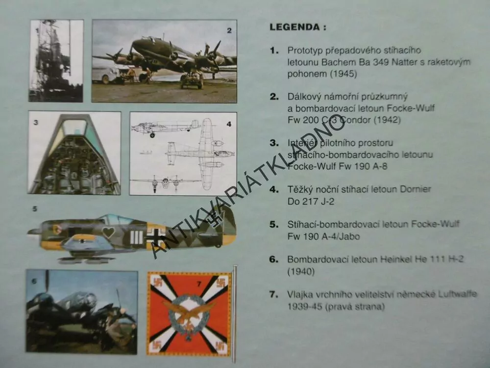 LETADLA 1939-45, 1.DÍL, STÍHACÍ A BOMBARDOVACÍ LETADLA NĚMECKA, **an