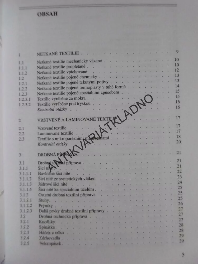 ODĚVNÍ MATERIÁLY, 2., KOZLOVSKÁ, BOHANESOVÁ, **an