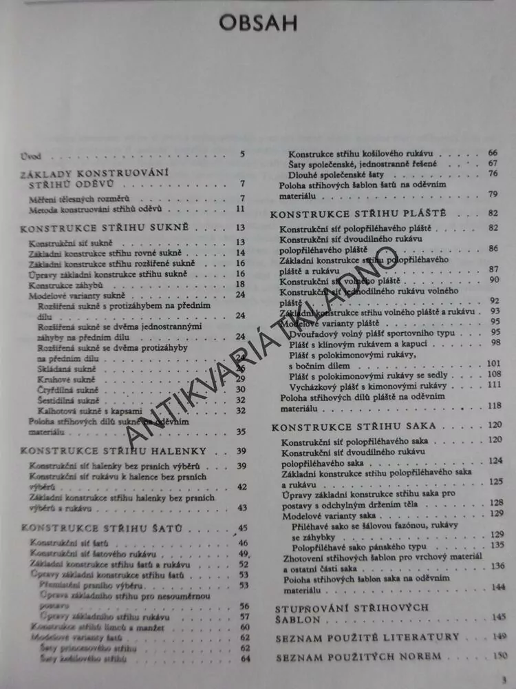 KONSTRUKCE STŘIHŮ DÁMSKÝCH ODĚVŮ, PRO 2-3 ROČ. SOU UČEBNÍ OBOR KREJČÍ
