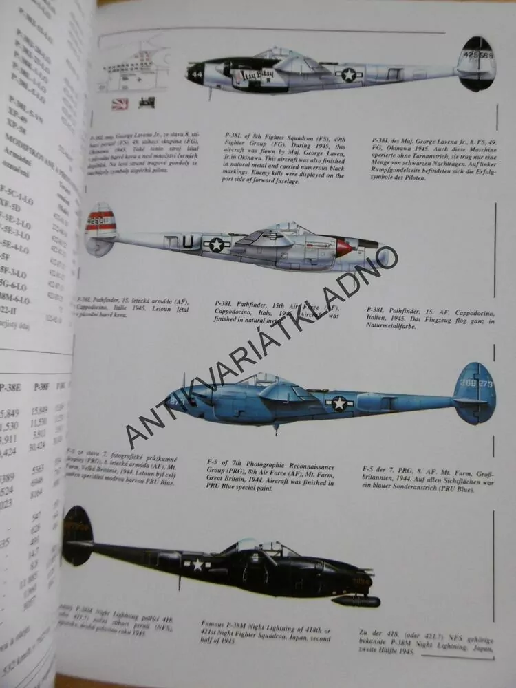 LOCKHEED P-38 LIGHTNING, PROFILY LETADEL 2.SVĚTOVÉ VÁLKY, 10.