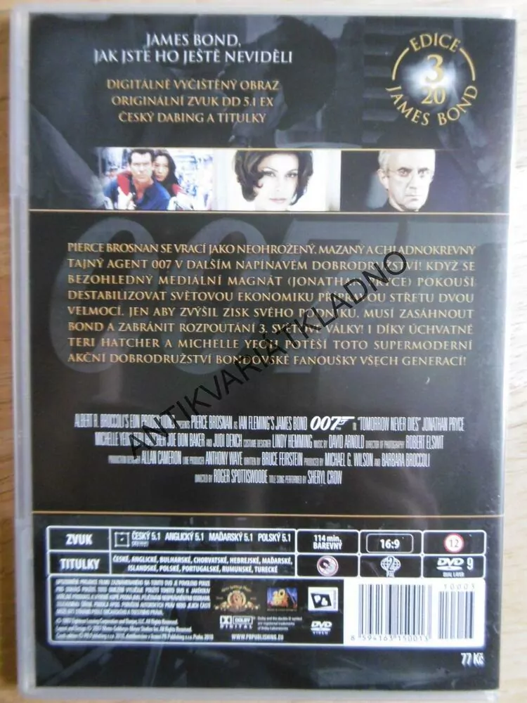 JAMES BOND 007- ZÍTŘEK NIKDY NEUMÍRÁ, DVD FILM