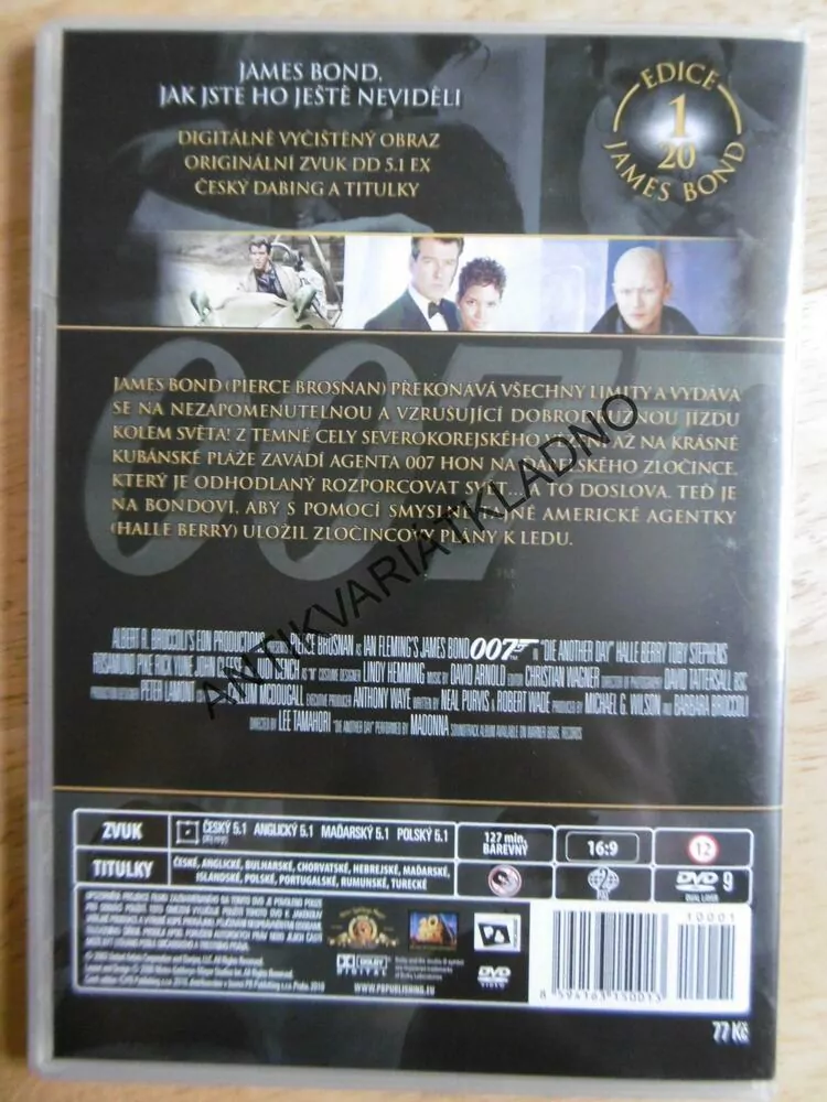 JAMES BOND 007- DNES NEUMÍREJ, DVD FILM