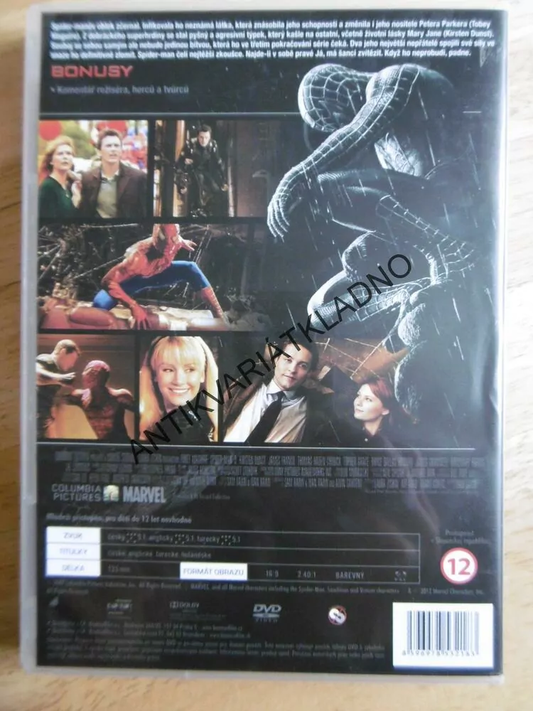 SPIDER-MAN 3, SPIDERMAN, DVD FILM