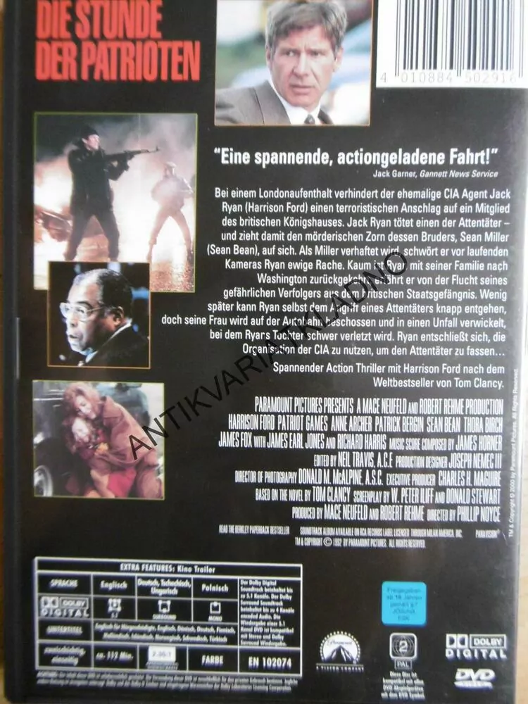 DIE STUNDE DER PATRIOTEN, HARRISON FORD, DVD FILM