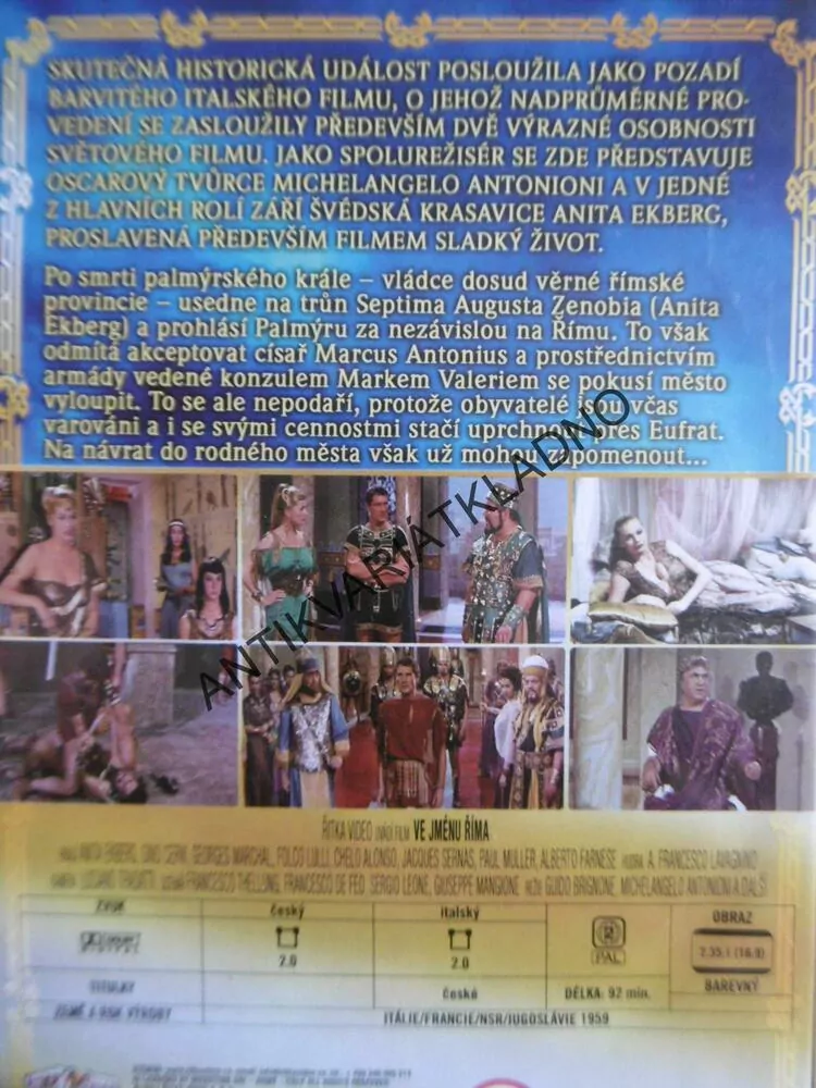 VE JMÉNU ŘÍMA, DVD FILM