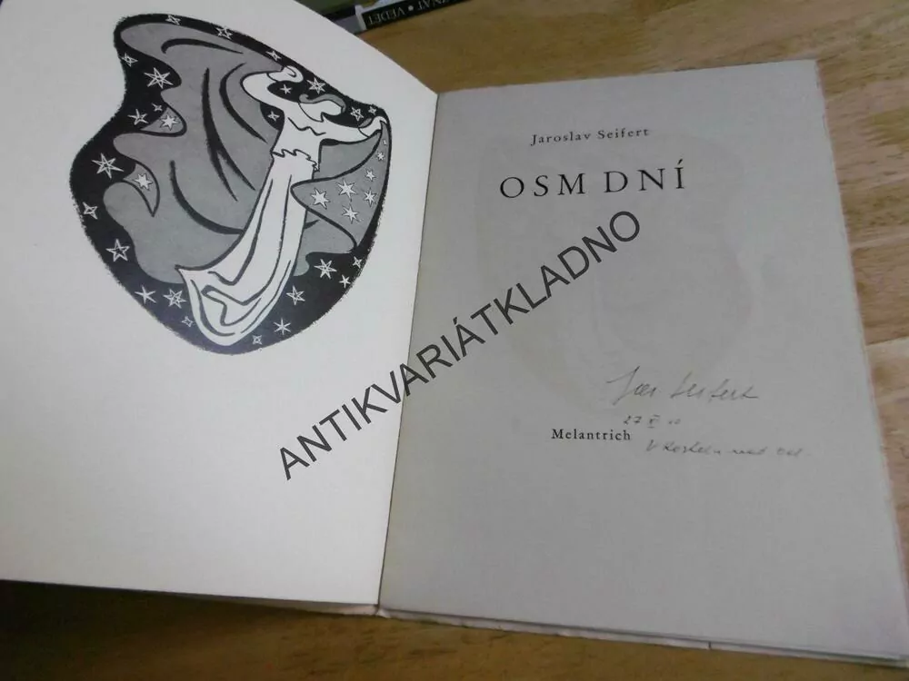 OSM DNÍ, JAROSLAV SEIFERT- AUTOGRAM