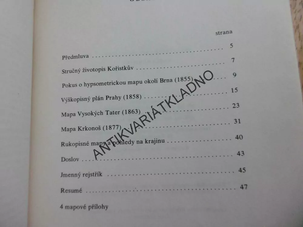 PRVNÍ ČESKÉ VÝŠKOPISNÉ MAPY KARLA KOŘISTKY, 1974