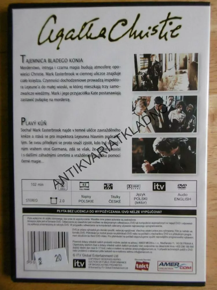 AGATHA CHRISTIE, HERCULE POIROT, PLAVÝ KŮŇ, DVD FILM