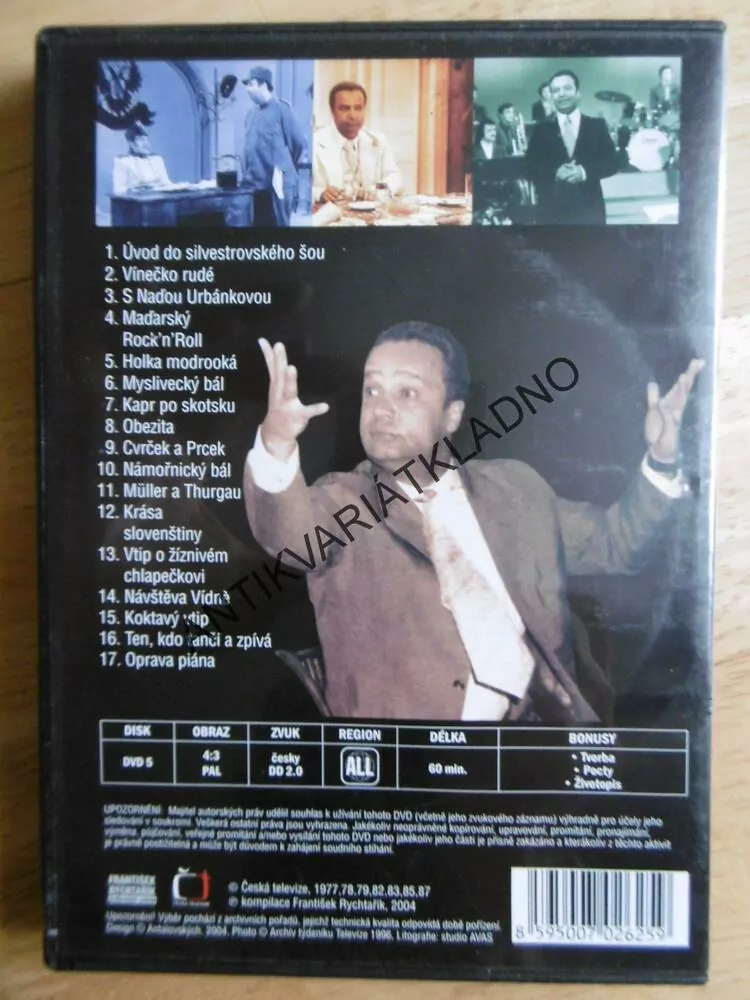 SILVESTRY VLADIMÍRA MENŠÍKA, MENŠÍK, DVD FILM