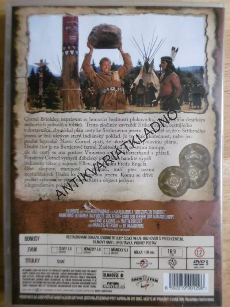 POKLAD NA STŘÍBRNÉM JEZEŘE, VINNETOU, KAREL MAY, DVD FILM
