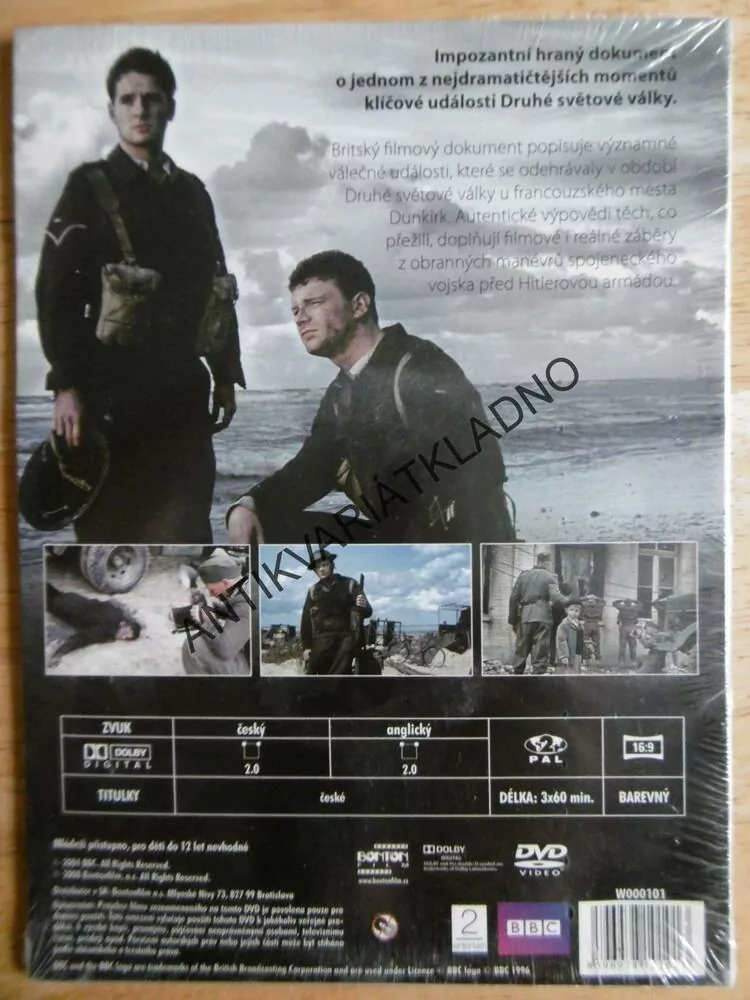 DUNKIRK, 3.DÍLY, 180 MIN, VÁLEČNÝ DOKUMENT, DVD FILM