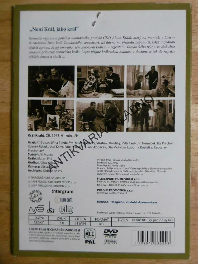 KRÁL KRÁLŮ, DVD FILM 