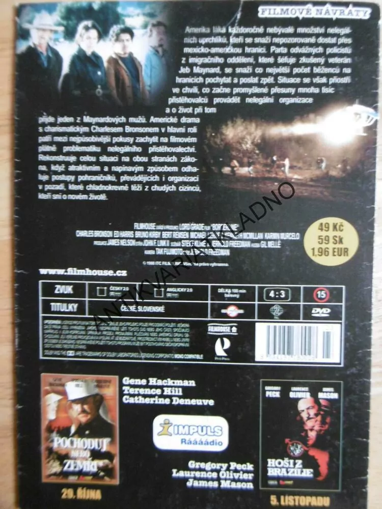 HRANIČNÍ ČÁRA, CHARLES BRONSON, DVD FILM 