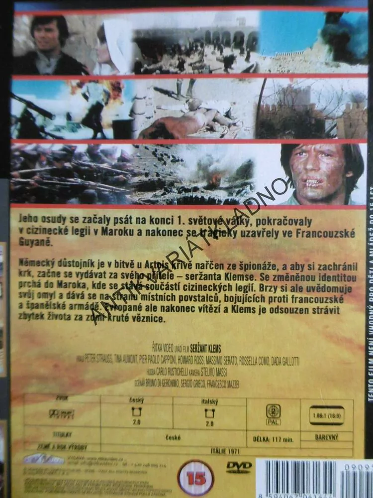SERŽANT KLEMS, DVD FILM