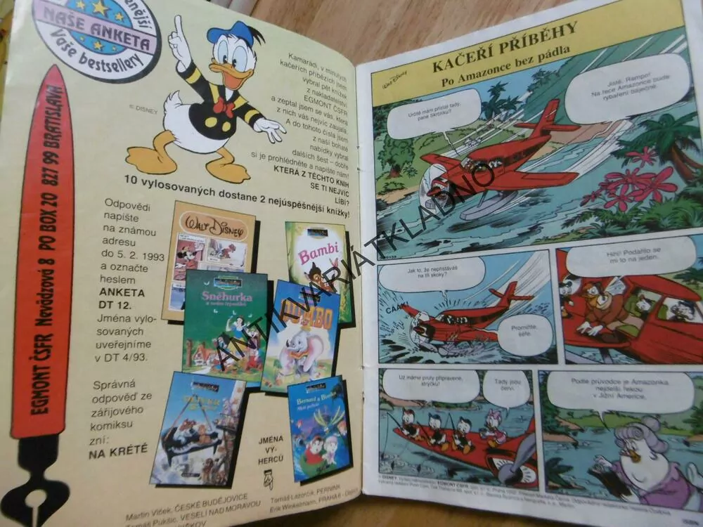 DUCK TALES, KAČEŘÍ PŘÍBĚHY,12/1992, KOMIKS, DISNEY,